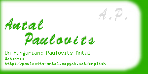 antal paulovits business card